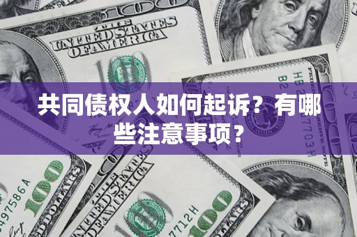 北京共同债权人如何起诉？有哪些注意事项？